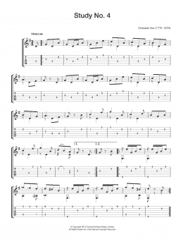 page one of Study No. 4 (Easy Guitar)