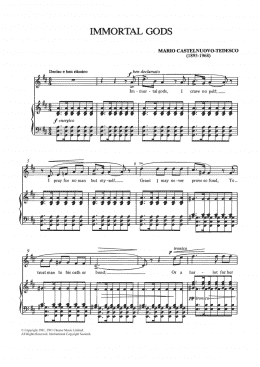 page one of Immortal Gods (Piano, Vocal & Guitar Chords)