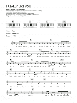 page one of I Really Like You (Piano Chords/Lyrics)