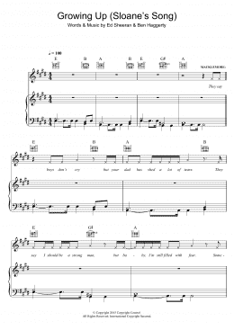 page one of Growing Up (featuring Ed Sheeran) (Piano, Vocal & Guitar Chords)