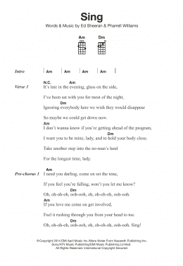 page one of Sing (Ukulele)