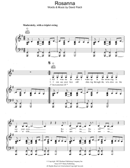 page one of Rosanna (Piano, Vocal & Guitar Chords)