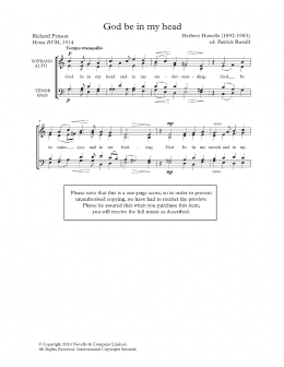 page one of God Be In My Head (Choir)