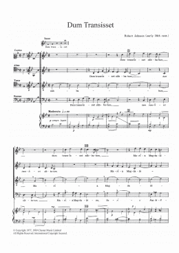 page one of Dum Transisset (SATB Choir)