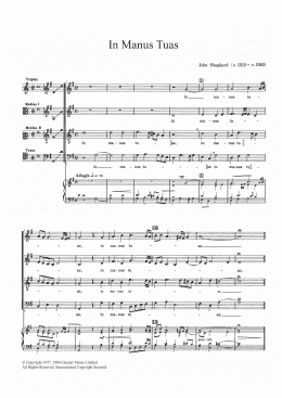 page one of In Manus Tuas (SATB Choir)