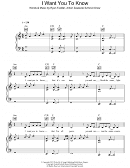 page one of I Want You To Know (featuring Selena Gomez) (Piano, Vocal & Guitar Chords)