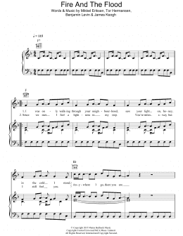 page one of Fire And The Flood (Piano, Vocal & Guitar Chords)