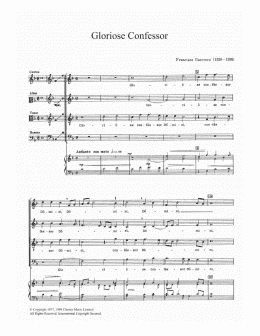 page one of Gloriose Confessor (Choir)