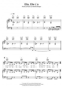 page one of Ella, Elle L'a (Piano, Vocal & Guitar Chords)