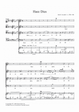 page one of Haec Dies (SATB Choir)