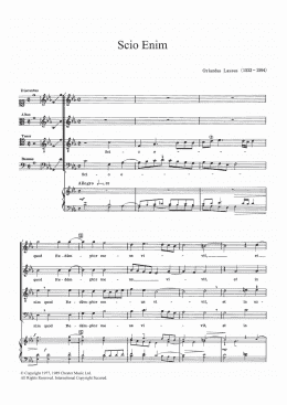 page one of Scio Enim (SATB Choir)