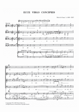 page one of Ecce Virgo Concipies (SATB Choir)