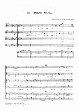 page one of Ne Timeas Maria (SATB Choir)