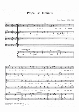 page one of Prope Est Dominus (SATB Choir)