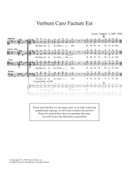 page one of Verbum Caro Factum Est (SATB Choir)