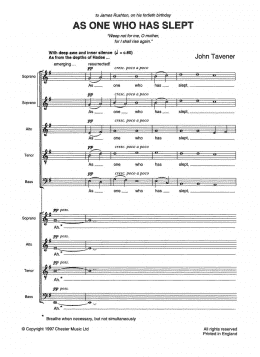 page one of As One Who Has Slept (Piano, Vocal & Guitar Chords)