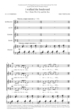 page one of I Walked The Boulevard (From 'The City And The Sea') (SATB Choir)