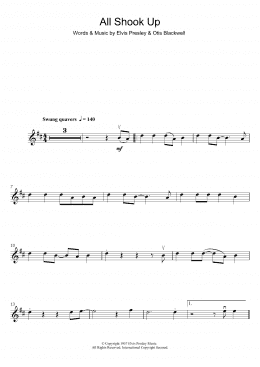 page one of All Shook Up (Lead Sheet / Fake Book)