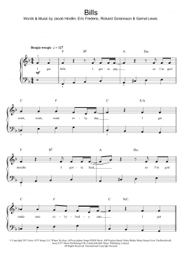 page one of Bills (Piano, Vocal & Guitar Chords)