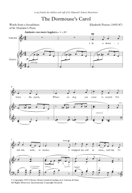 page one of The Dormouse's Carol (Unison Choir)