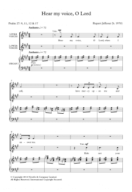 page one of Hear My Voice, O Lord (Choir)