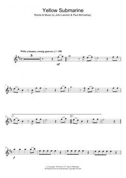 page one of Yellow Submarine (Flute Solo)