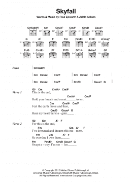 page one of Skyfall (from the Motion Picture Skyfall) (Guitar Chords/Lyrics)