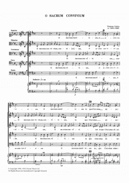 page one of O Sacrum Convivium (Piano, Vocal & Guitar Chords)