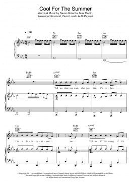 page one of Cool For The Summer (Piano, Vocal & Guitar Chords)