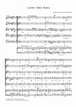 page one of Gaude Virgo Maria (Piano, Vocal & Guitar Chords)