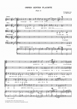 page one of Omnes Gentes Plaudite (Parts I And II) (Piano, Vocal & Guitar Chords)