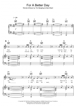page one of For A Better Day (Piano, Vocal & Guitar Chords)