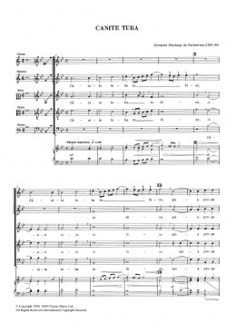 page one of Canite Tuba (SATB Choir)