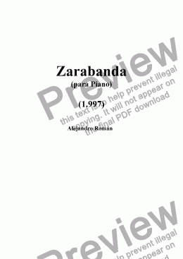 page one of Zarabanda