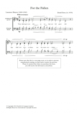 page one of For The Fallen (SATB Choir)