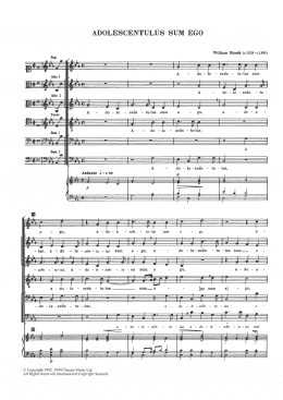 page one of Adolescentulus Sum Ego (SATB Choir)