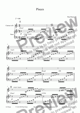 page one of Pisces [Clarinet version]