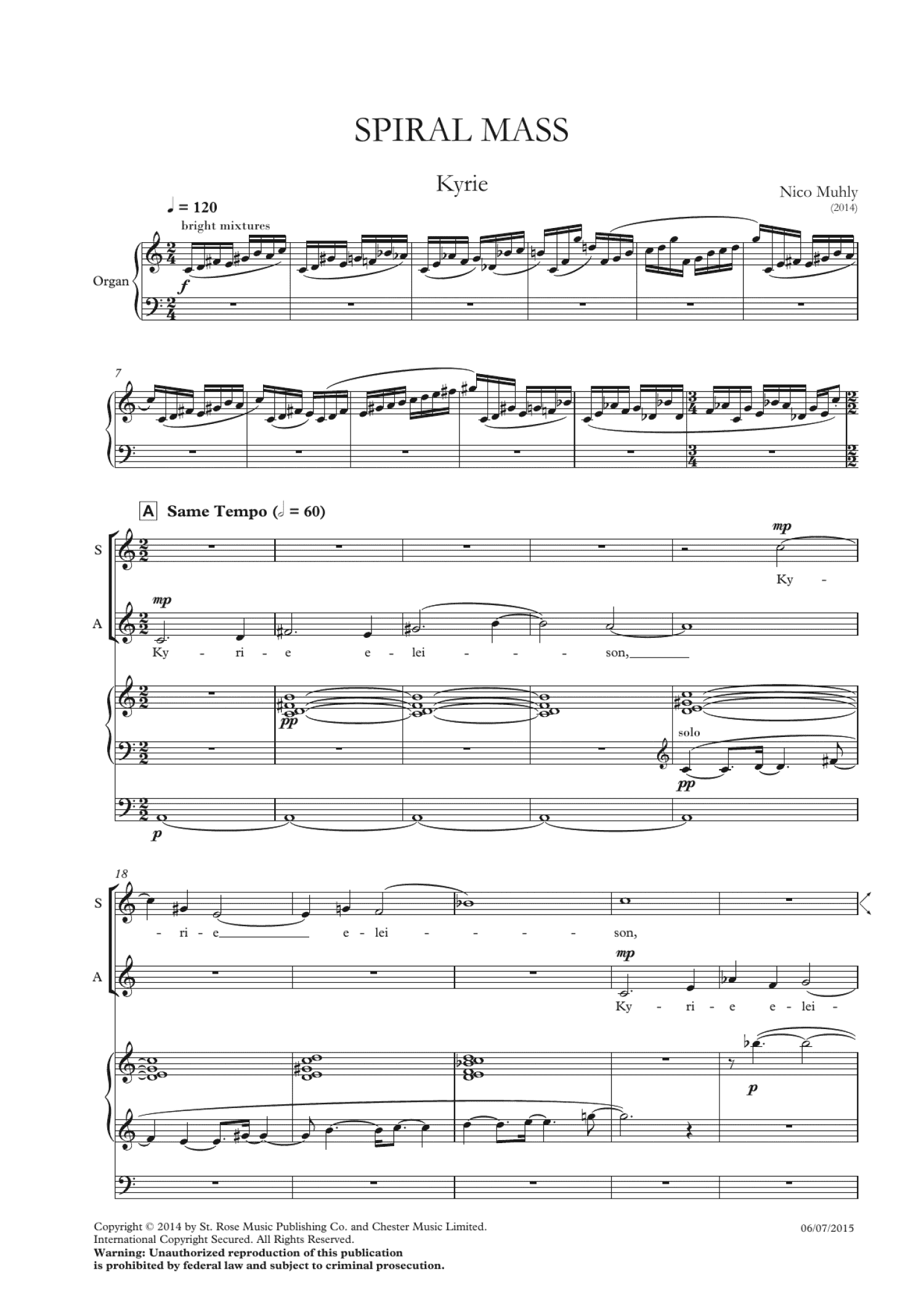 Spiral Mass (SATB Choir)