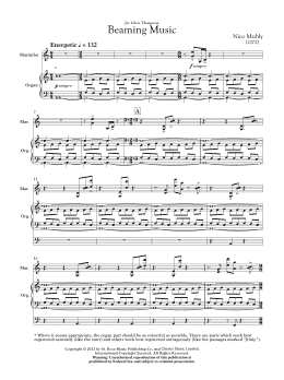 page one of Beaming Music (for Marimba and Organ) (Performance Ensemble)