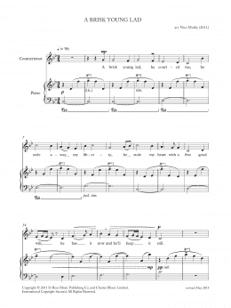 page one of A Brisk Young Lad (from 'Four Traditional Songs') (Piano & Vocal)