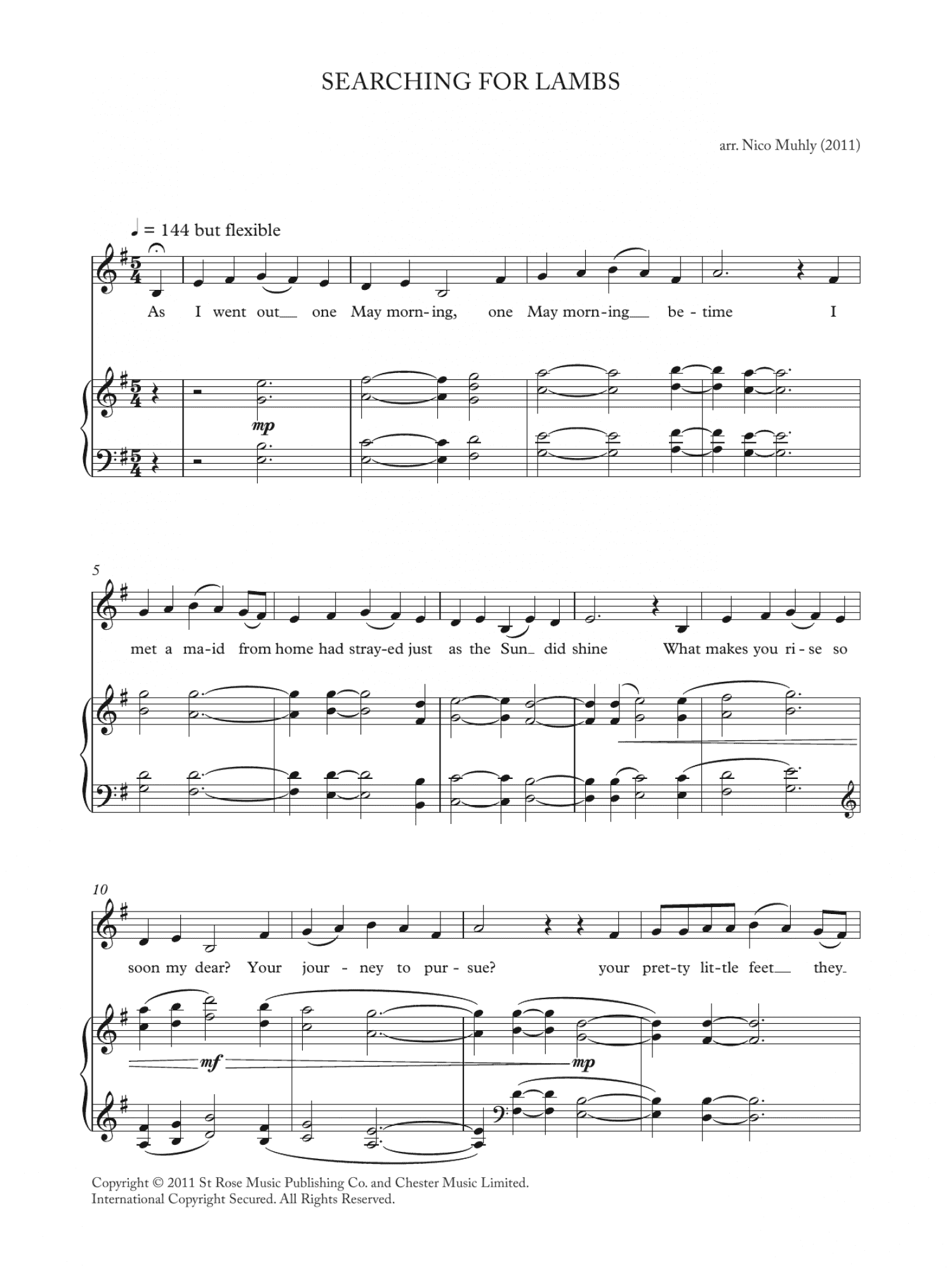 Searching For Lambs (from 'Four Traditional Songs') (Piano & Vocal)