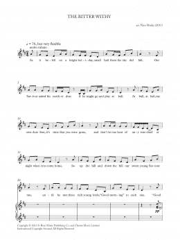 page one of The Bitter Withy (from 'Four Traditional Songs') (Piano & Vocal)