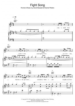 page one of Fight Song (Piano, Vocal & Guitar Chords)