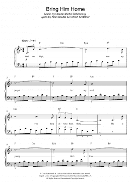 page one of Bring Him Home (from Les Miserables) (Beginner Piano (Abridged))