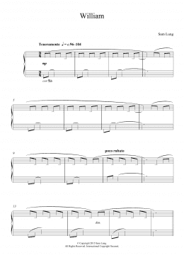 page one of William (Piano Solo)