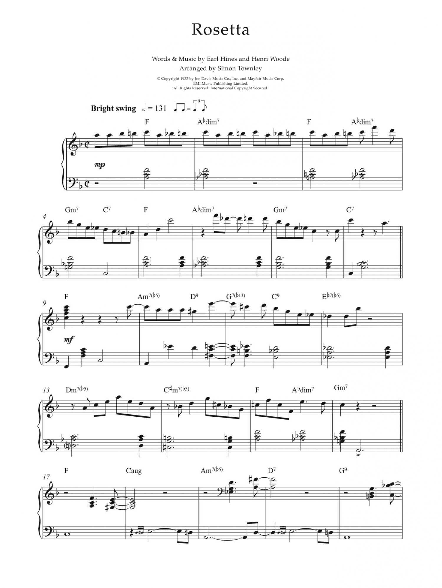 Rosetta (Piano Solo)