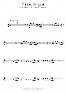 page one of Thinking Out Loud (Alto Sax Solo)