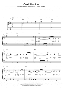 page one of Cold Shoulder (Piano & Vocal)