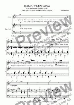page one of Hallowe'en Song