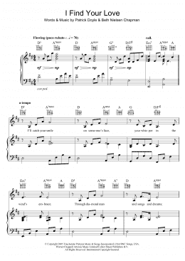 page one of I Find Your Love (Piano, Vocal & Guitar Chords)